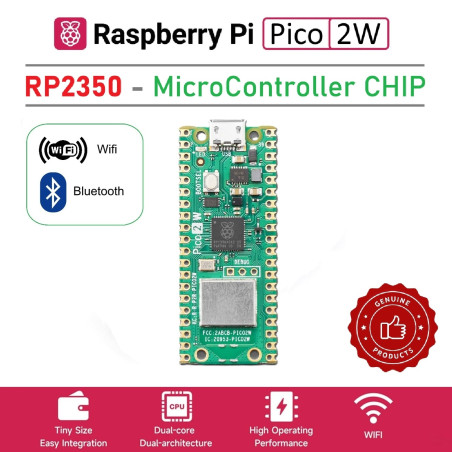 Raspberry Pi Pico 2W with RP2350 Chip Built-in WIFI  Bluetooth